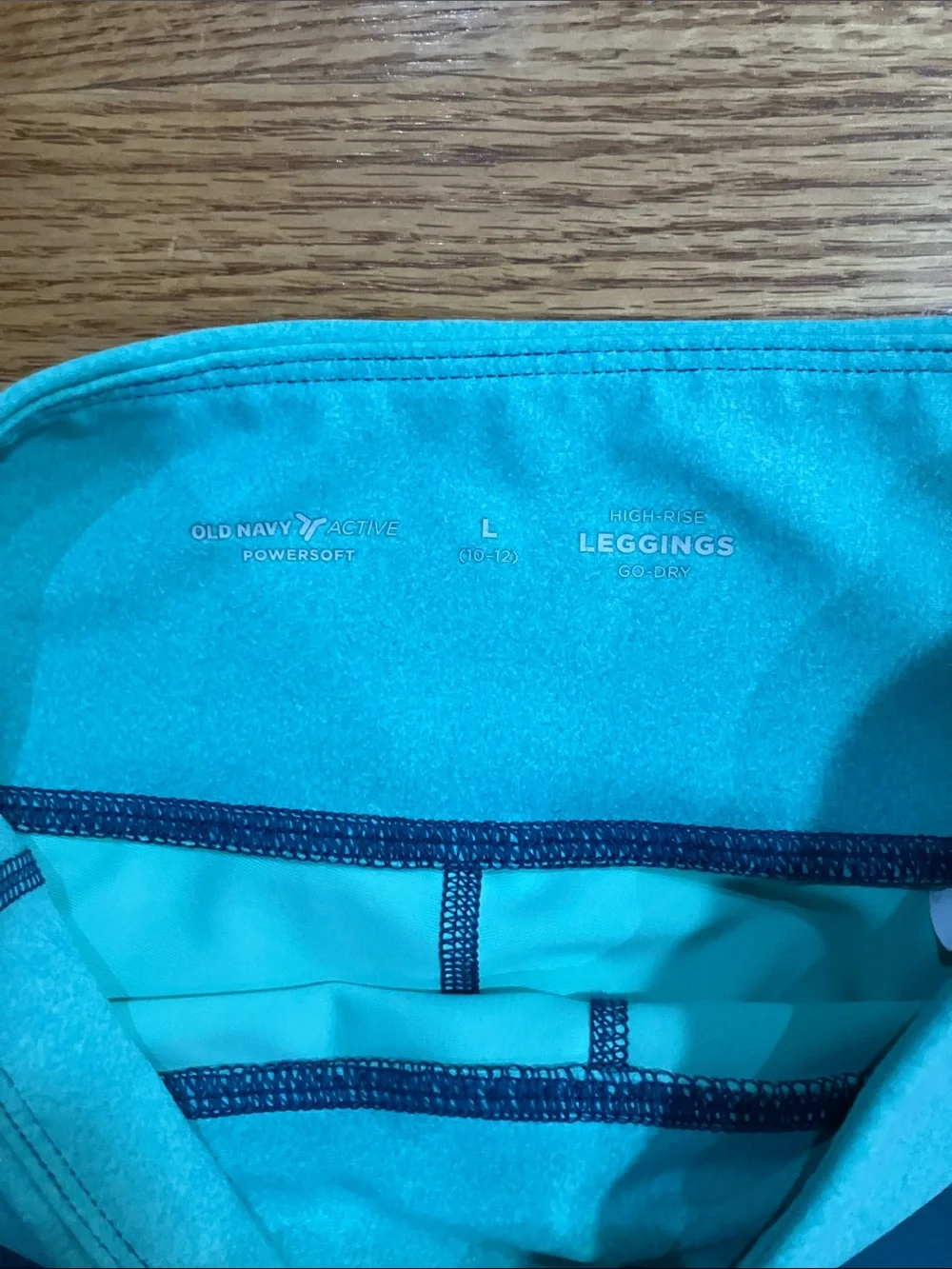 Old Navy Teal-to-Navy Ombre Leggings and Racerback Sports Bra Set Sz 10/12 EUC